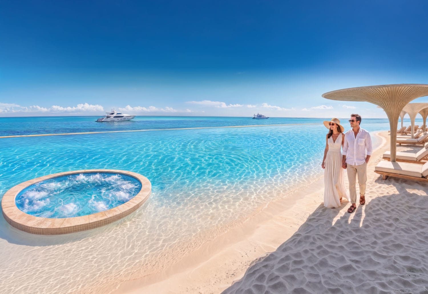 Beach lagoon with jacuzzi at Shahrukhz Residences