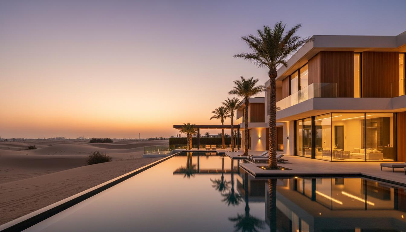 Modern Dubai skyline at dusk